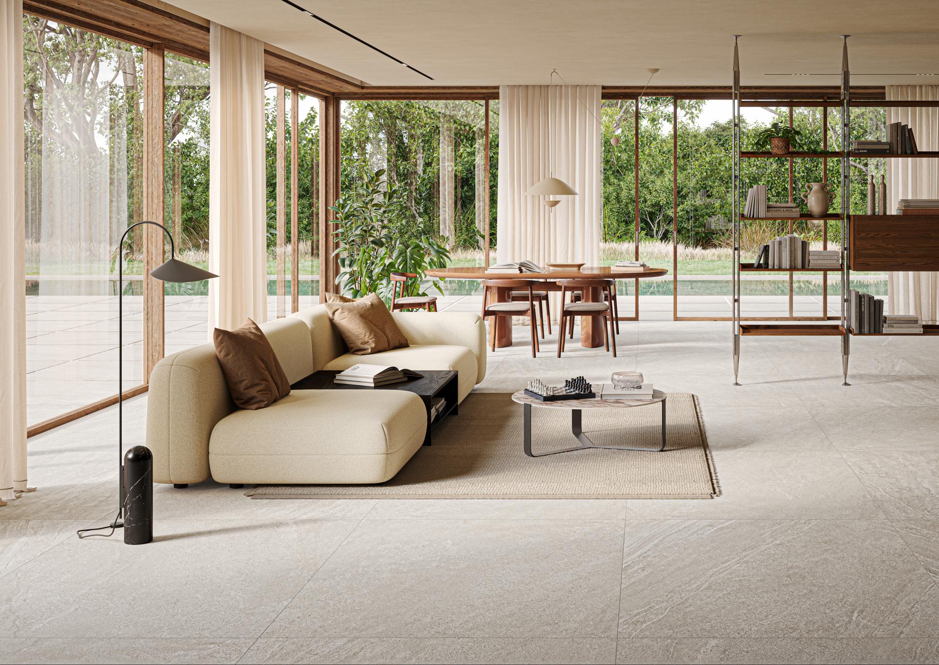 Carrelage Cerdisa Stonemix White 80x80 Cm - Imitation Pierre, Grès Cérame Italien, Premier Choix