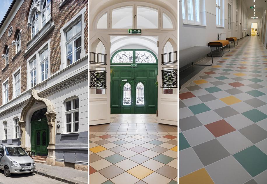 École Szent Gellért : un tapis coloré en grès cérame | Casalgrande Padana
