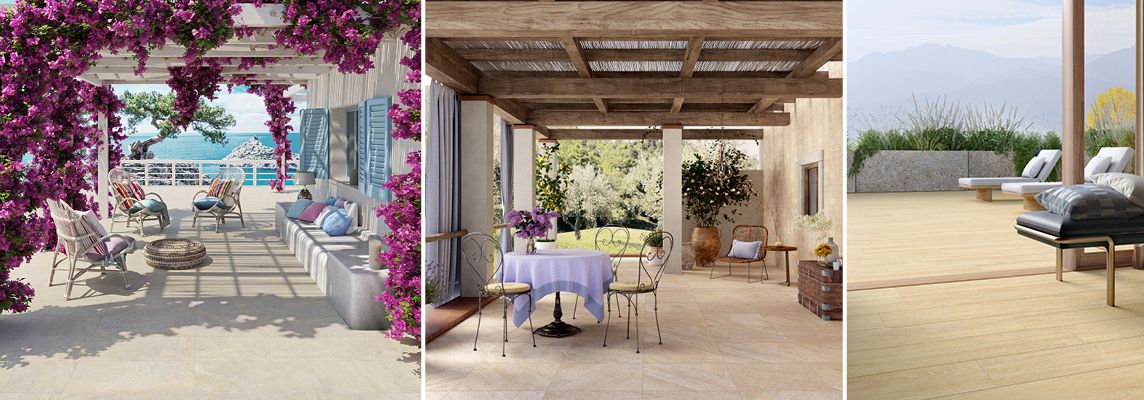 Porcelain stoneware tiles for stylish outdoor spaces
