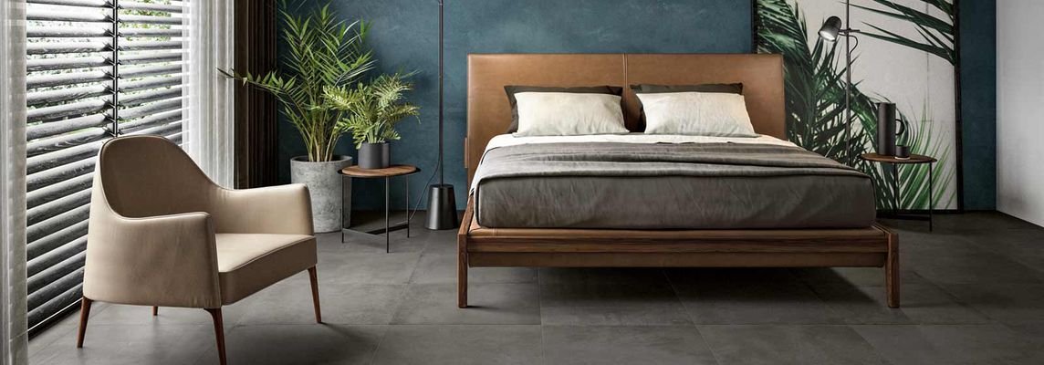 Cement-effect porcelain stoneware with bold, modern appeal